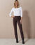 Pantalon droit, maille velours côtelé (chocolat)