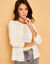 Cardigan boutonné, coton mélangé (blanc)