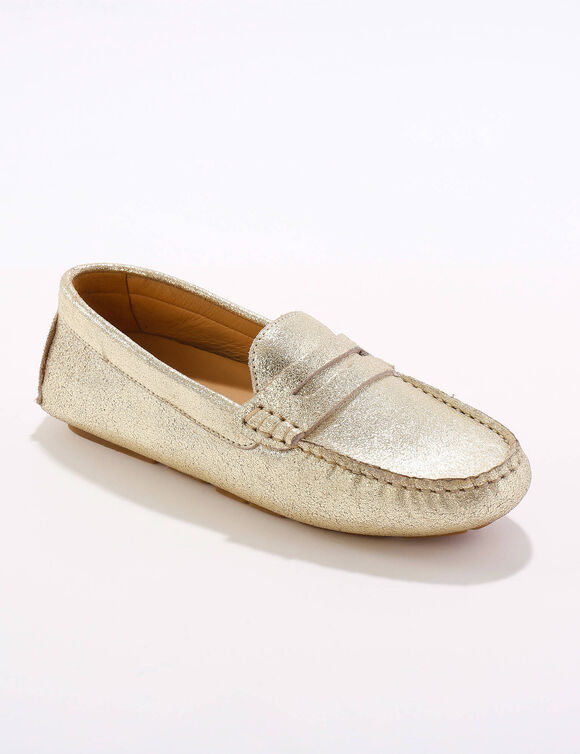 Mocassins en cuir (doré)