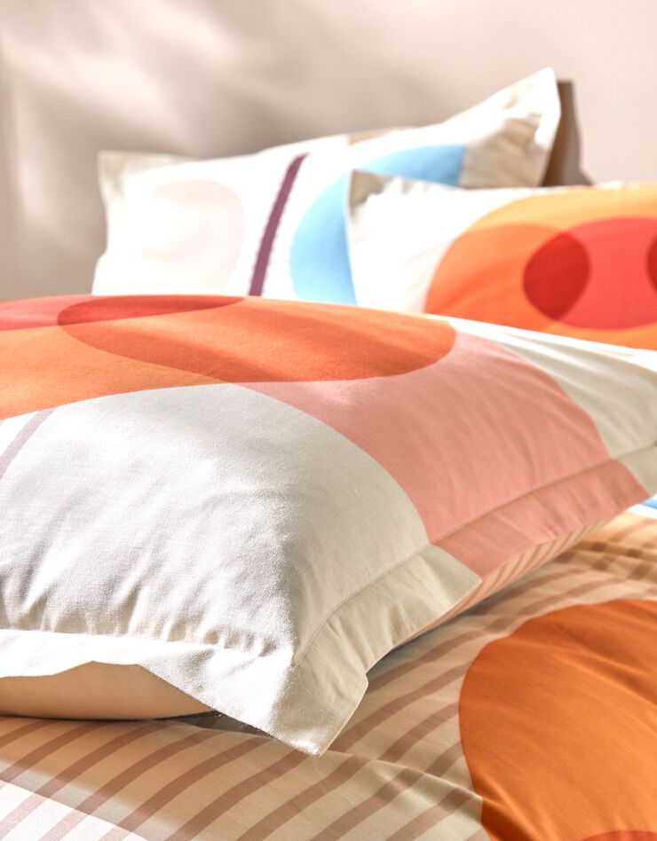Linge de lit Move imprimé géométrique multicolore - coton (beige)
