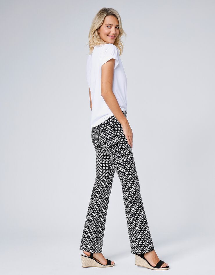 Legging imprimé forme bootcut, taille élastiquée (noir / écru) Legging imprimé forme bootcut, taille élastiquée (noir / écru)
