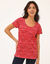 T-shirt chin&eacute; manches courtes en coton biologique(**) (rouge chin&eacute;)