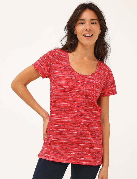T-shirt chin&eacute; manches courtes en coton biologique(**) (rouge chin&eacute;)