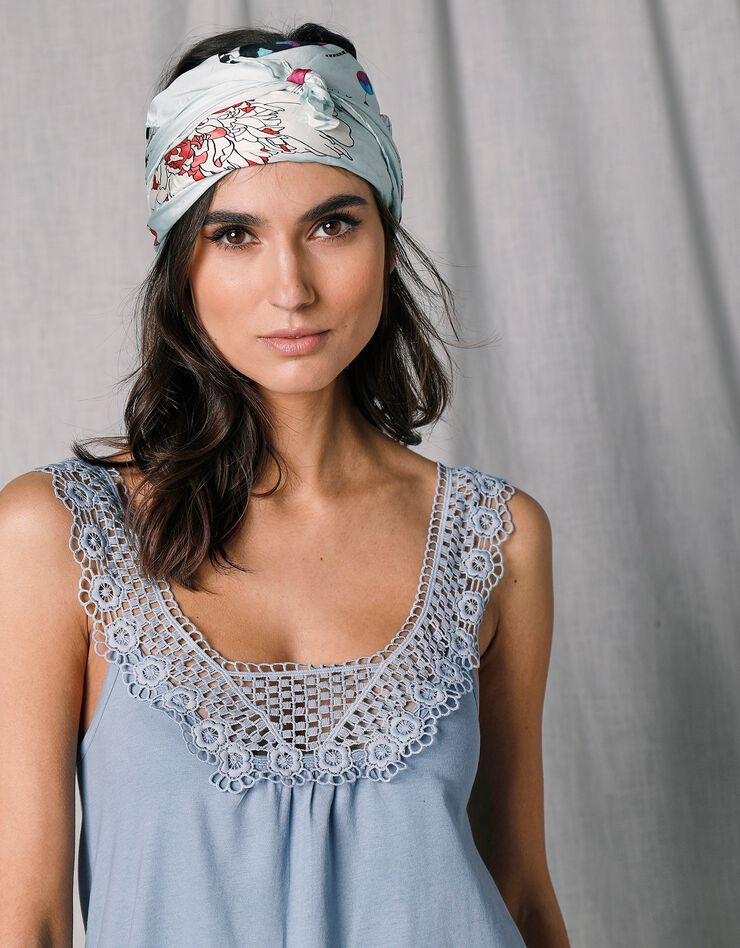 Débardeur bretelles et base macramé - bleu (bleu) Débardeur bretelles et base macramé - bleu (bleu)