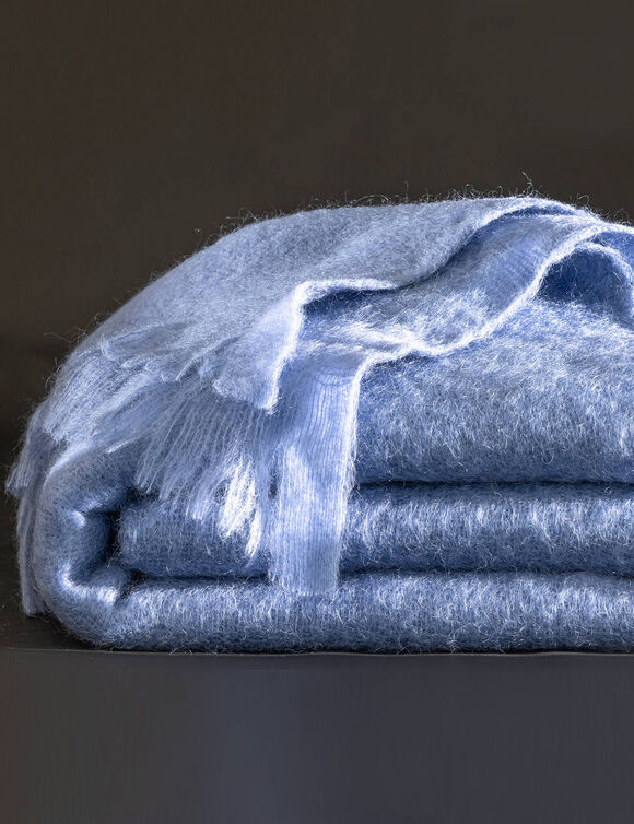 Couverture laine mohair angora (lavande)