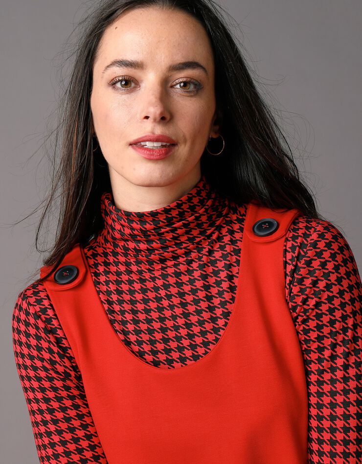 Tunique sans manches unie, maille milano (rouge) Tunique sans manches unie, maille milano (rouge)