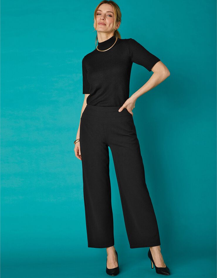 Pantalon coupe droite maille crêpe stretch - petite stature (noir) Pantalon coupe droite maille crêpe stretch - petite stature (noir)