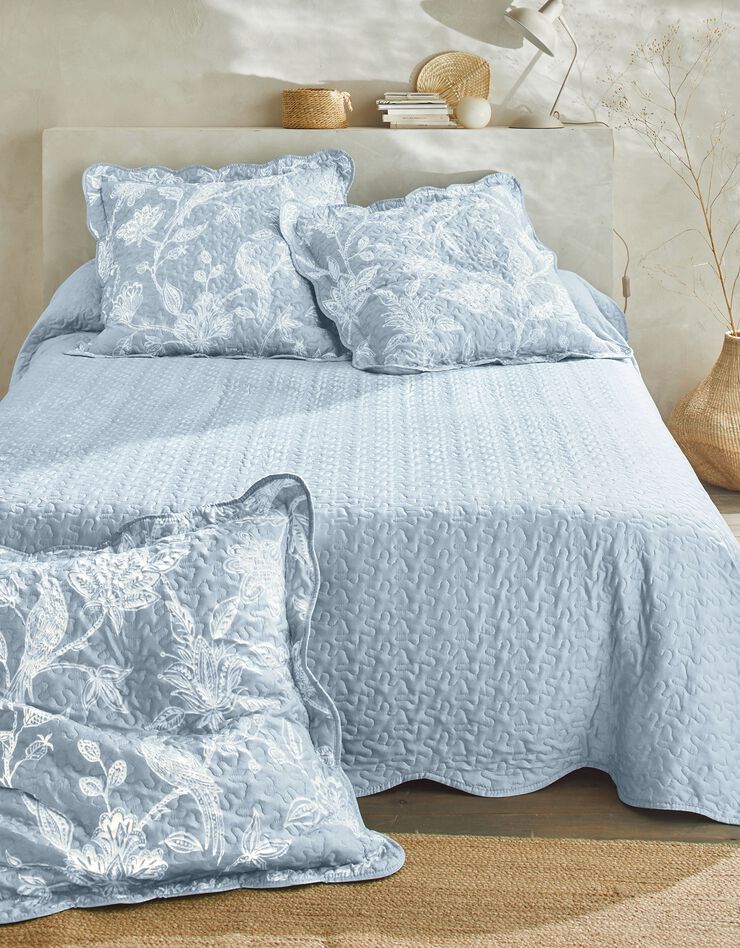 Couvre-lit matelassé microfibre réversible motifs perse (gris) Couvre-lit matelassé microfibre réversible motifs perse (gris)