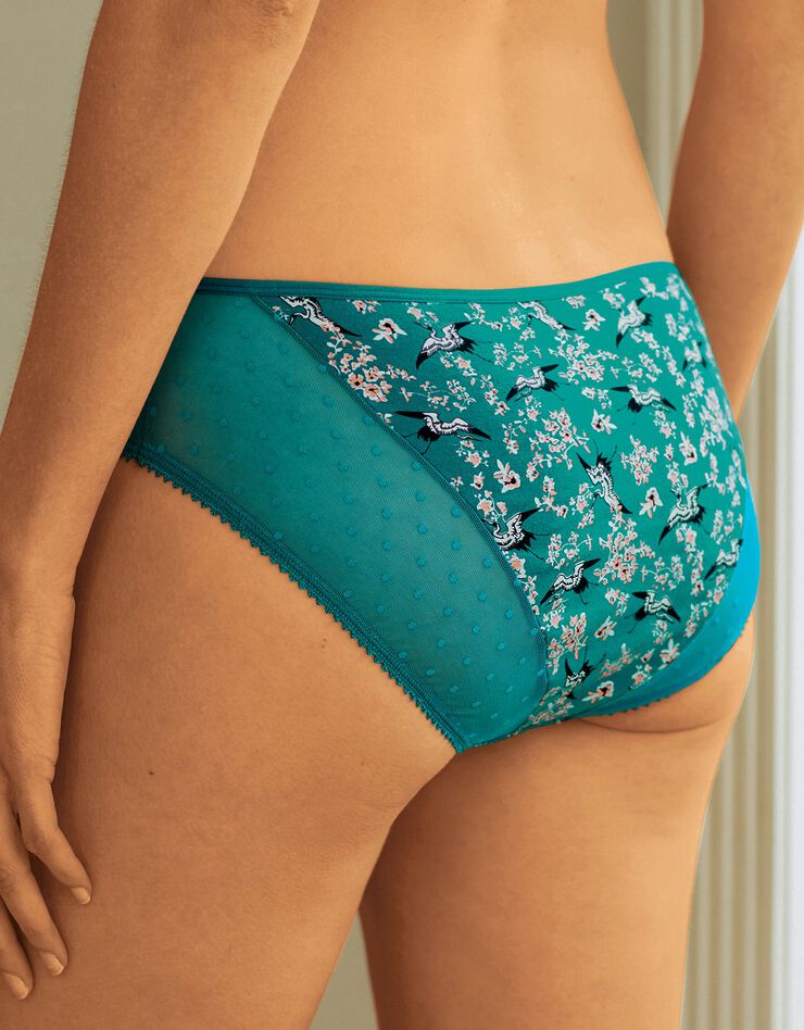 Culotte midi coton plumetis imprimé japonisant Sutton - lot de 2 (émeraude) Culotte midi coton plumetis imprimé japonisant Sutton - lot de 2 (émeraude)
