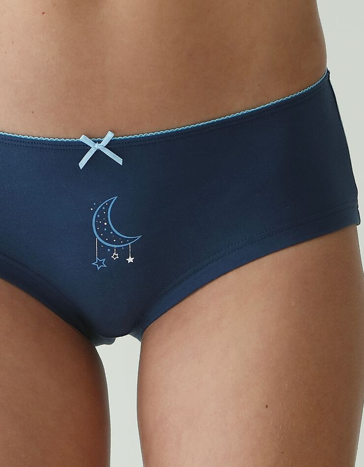 Shorty coton imprimé "cosmic" - lot de 4 (bleu) Shorty coton imprimé "cosmic" - lot de 4 (bleu)