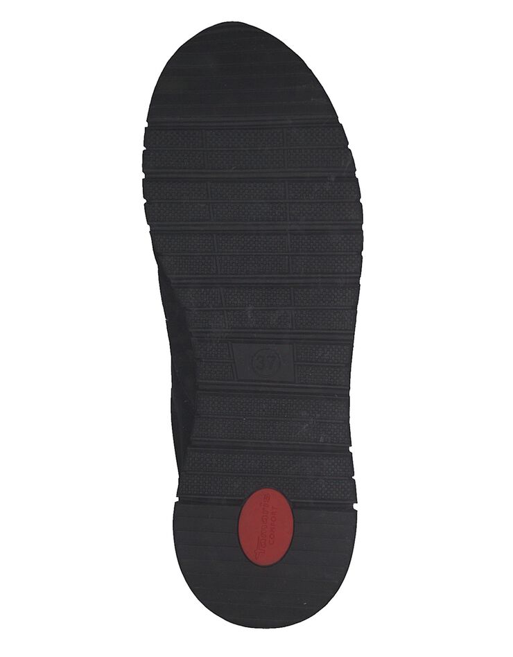 Sneakers dessus cuir - largeur confort pieds sensibles (noir)