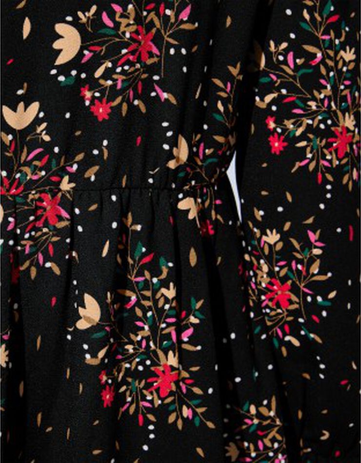 Robe dos lacé imprimée (noir / caramel) Robe dos lacé imprimée (noir / caramel)