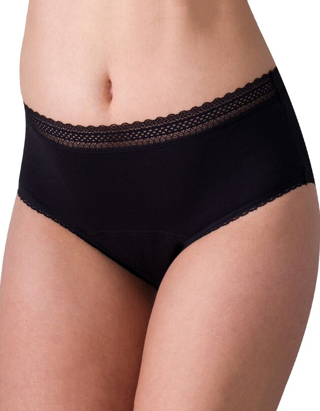 Culotte menstruelle forme maxi - coton issu de l'agriculture biologique (noir)