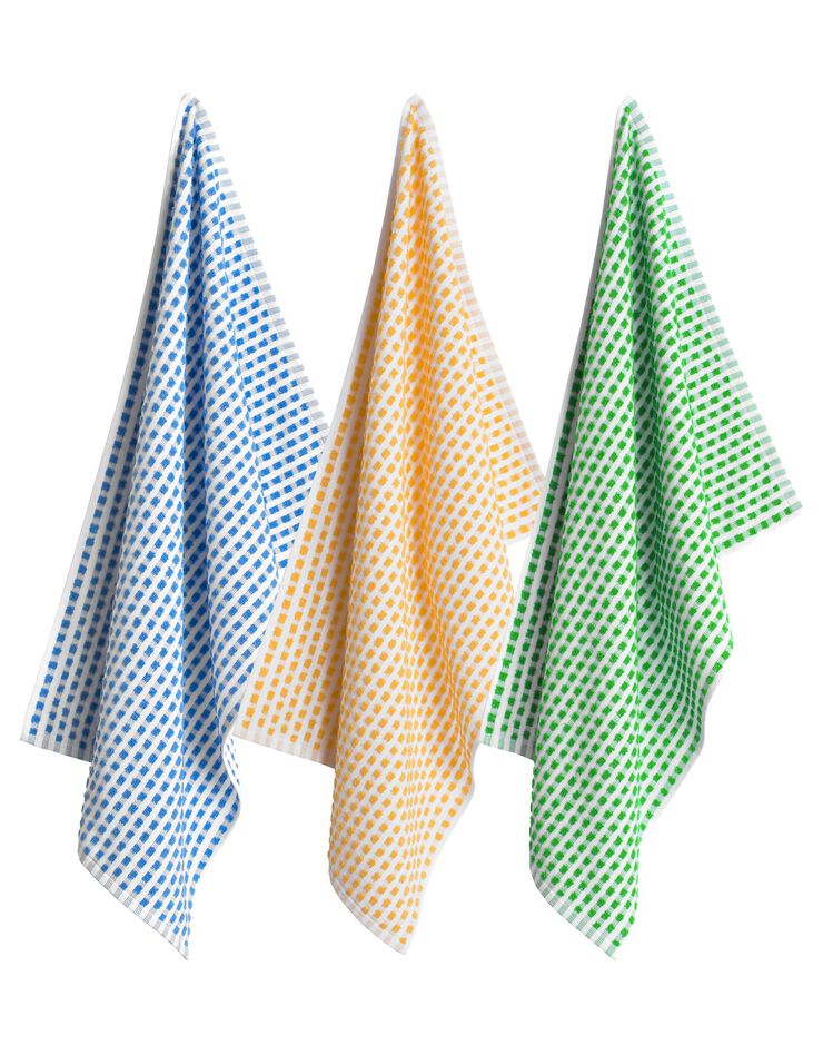 Essuie-mains éponge grande taille 3 couleurs - lots (bleu + vert + jaune)