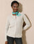 Gilet boutonné en maille anglaise (beige chiné)
