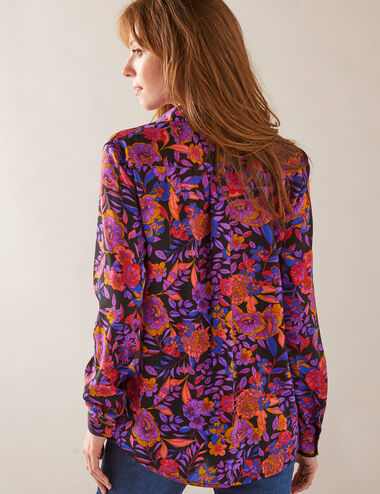 Chemise oversize pour femme, modèle à col uni en tissu rayé transparent