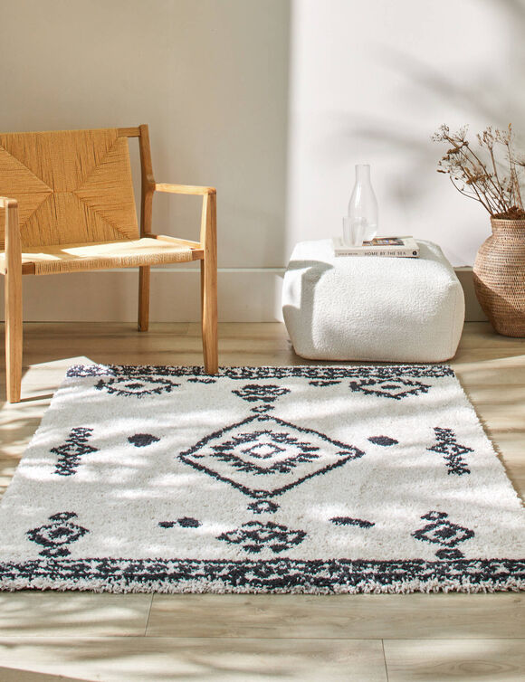 Tapis style berbère (écru / noir)