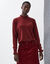 Pull col montant, finition frisotti (rouge fonc&eacute;)
