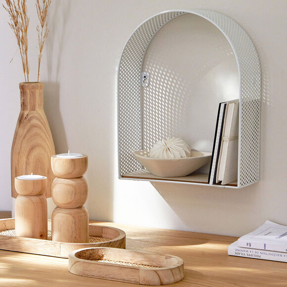 Etag&egrave;re murale d&eacute;corative (blanc/naturel)