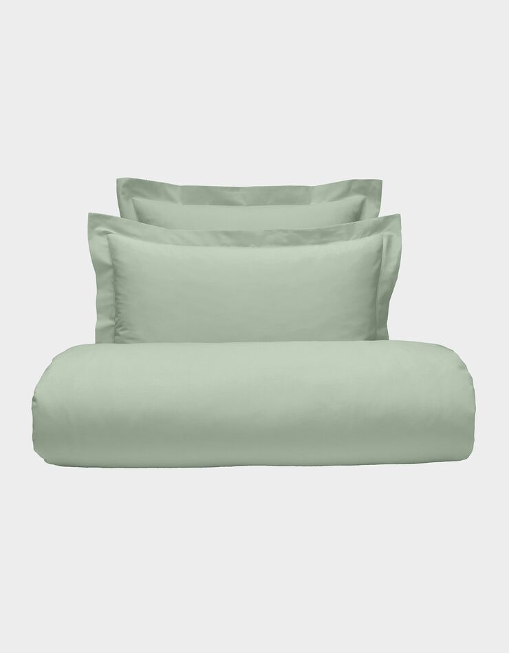 Linge de lit uni polyester-coton Colombine (vert amande)