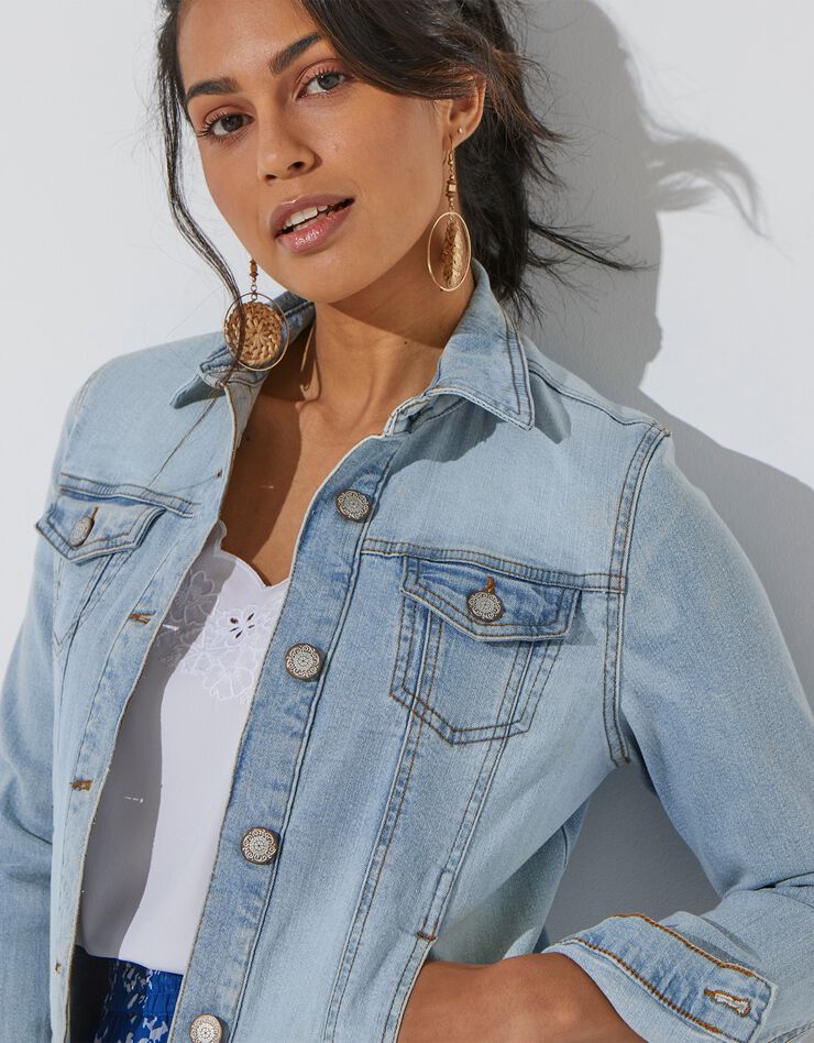 Veste boutonnée en jean (bleached)