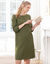 Robe droite manches 7/8ème unie (vert olive)