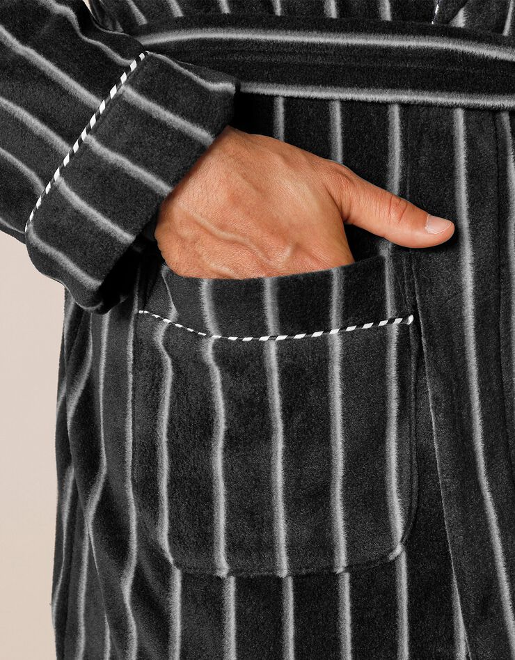 Veste d'intérieur maille polaire (rayé gris) Veste d'intérieur maille polaire (rayé gris)