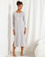 Chemise de nuit longue manches longues imprimée "étoiles" (gris)