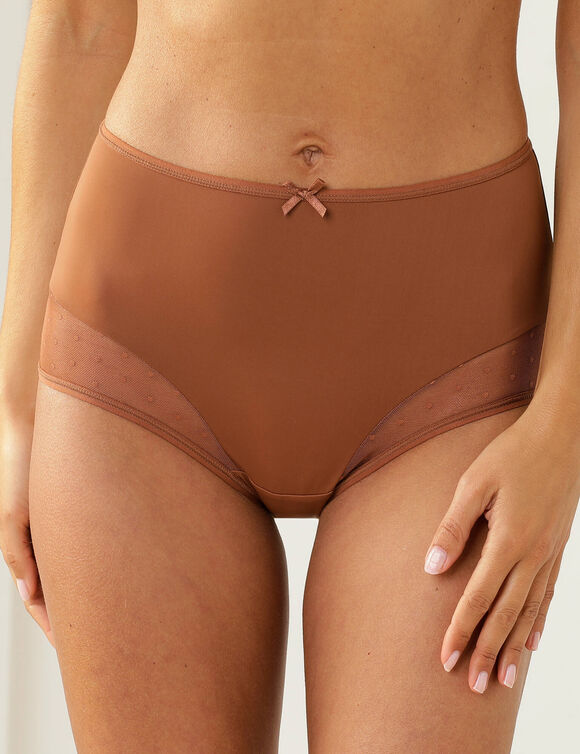 Culotte microfibre taille haute &ndash; lot de 2 (caramel)
