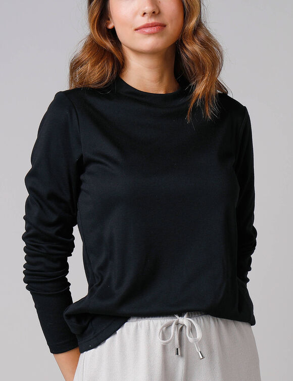 T-shirt thermique col montant - manches longues (noir)