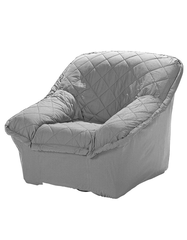 Housse bachette matelassée coton uni fauteuils canapés accoudoirs (gris perle)