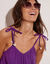 Robe bretelles tressées, gaze de coton (violet)