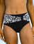 Bas de maillot de bain taille haute uni - effet drapé (noir)