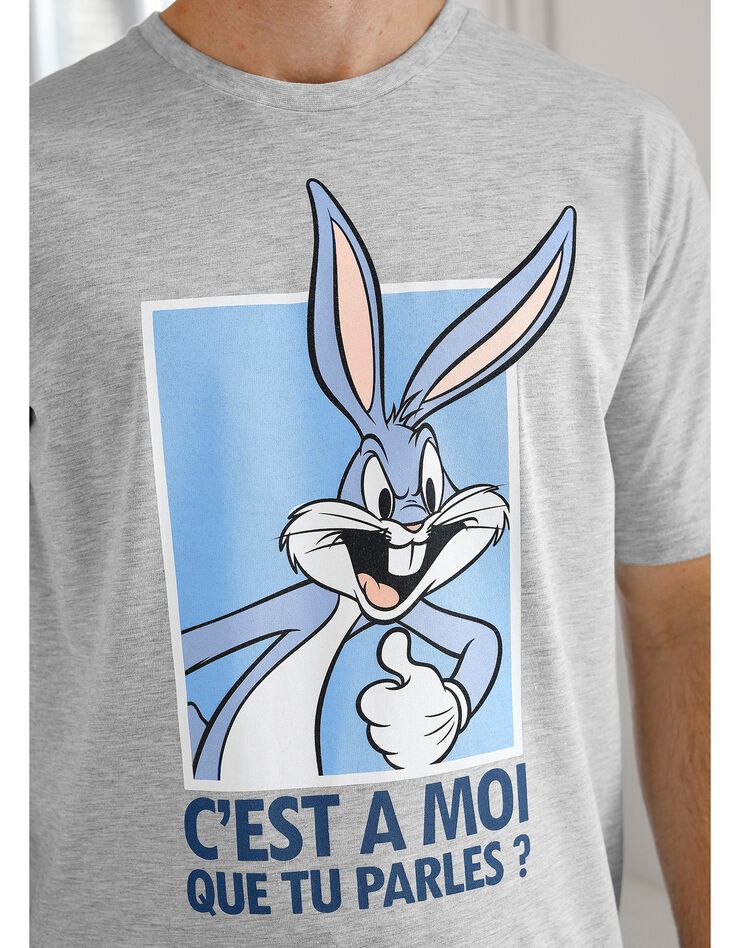 Pyjashort Bugs Bunny manches courtes (bleu / gris)