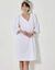 Robe courte évasée, détails broderie anglaise (blanc)