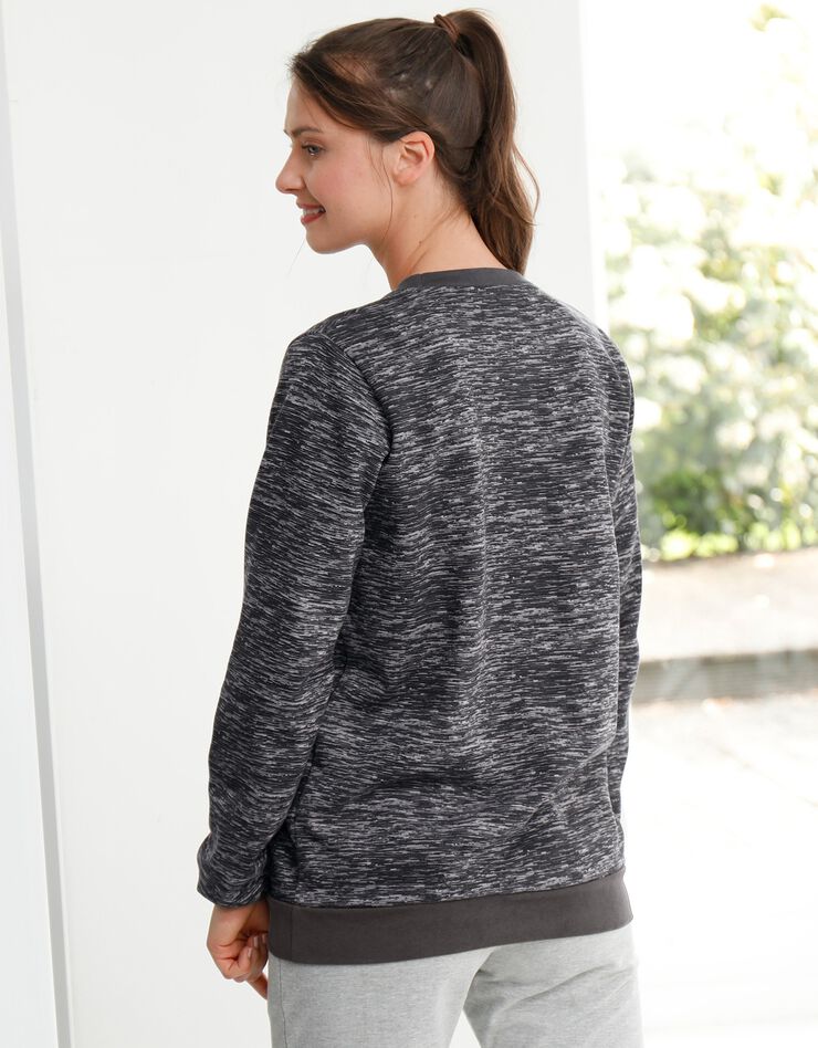 Sweat molleton imprimé, effet chiné (anthracite chiné) Sweat molleton imprimé, effet chiné (anthracite chiné)