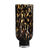 Vase en verre motif l&eacute;opard, hauteur 28 cm (noir / jaune)