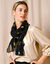 Foulard motif plume (noir)