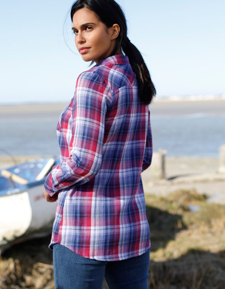 Chemise flanelle à carreaux (violine / marine) Chemise flanelle à carreaux (violine / marine)