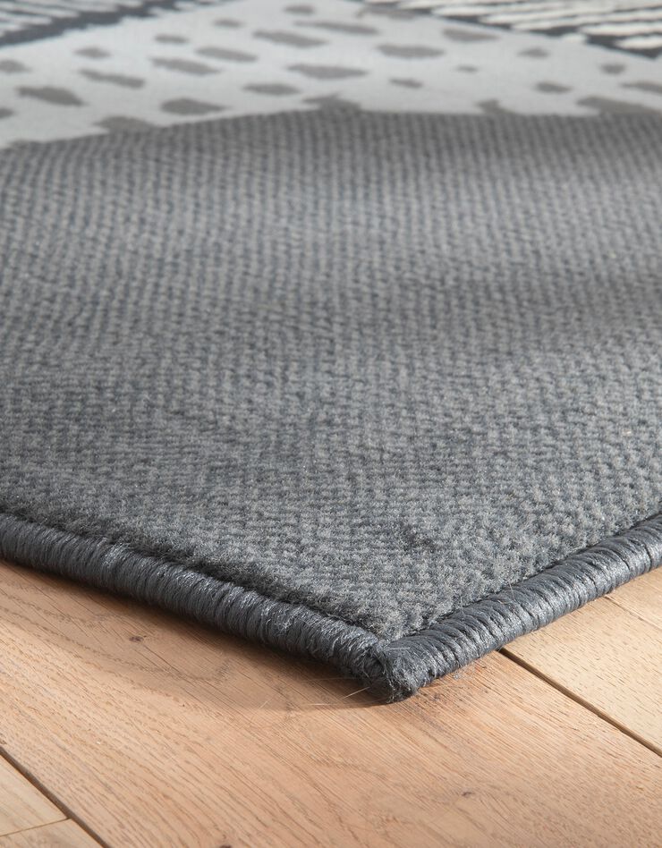Tapis décoratif motif géométrique (gris foncé)