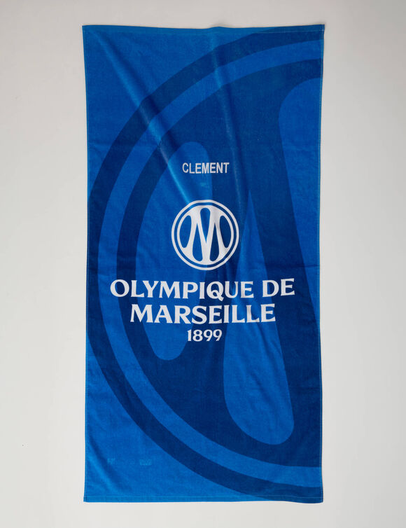 Drap de bain OM&reg; &agrave; personnaliser, &eacute;ponge et velours coton - 320g/m2  (bleu)