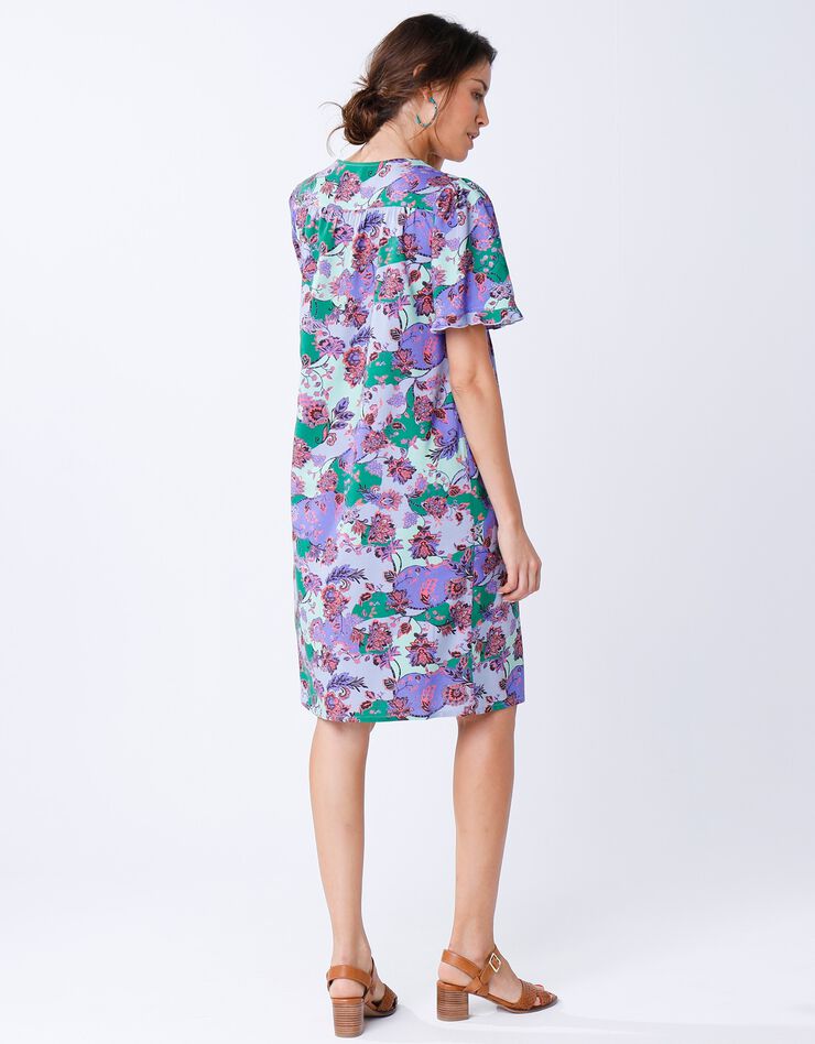 Robe housse imprimée (bleu / vert)