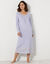 Chemise de nuit imprim&eacute;e fleurie manches longues (parme)