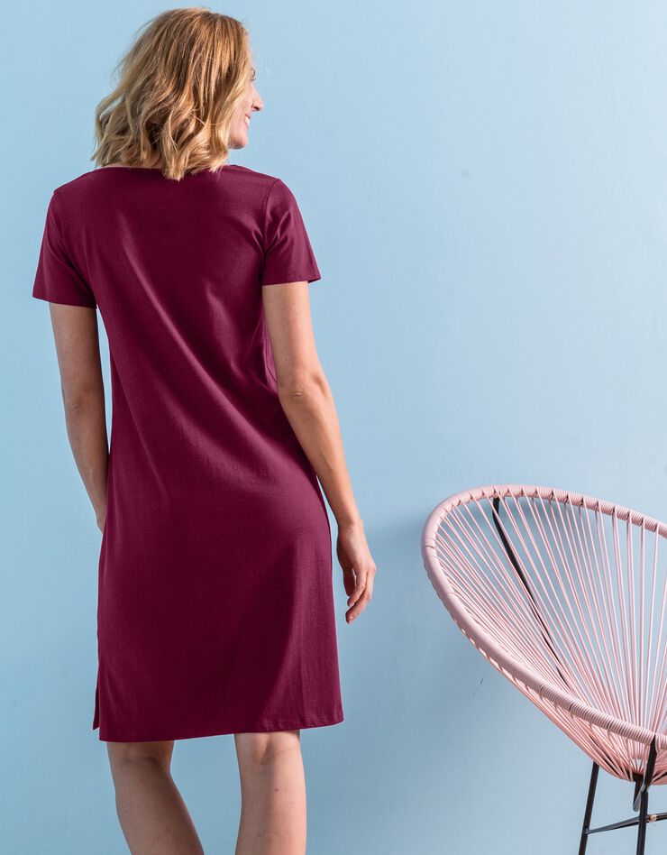 Chemise de nuit courte imprimé « oiseaux » (cerise) Chemise de nuit courte imprimé « oiseaux » (cerise)