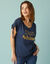 T-shirt Spécial Petites imprimé doré, liens coulissés (indigo)