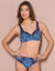 Soutien gorge imprimé fleuri  brodé Olbia - avec armatures (bleu)