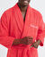 Peignoir mixte adulte éponge bouclette col châle personnalisable (corail)