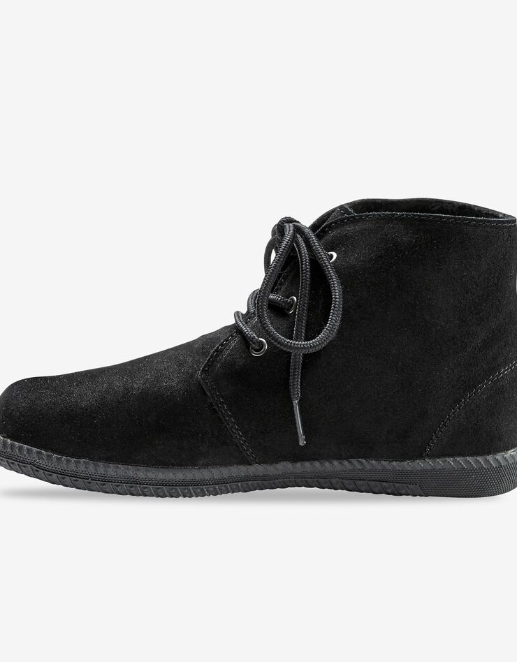 Bottines à lacet en croûte de cuir (noir) Bottines à lacet en croûte de cuir (noir)