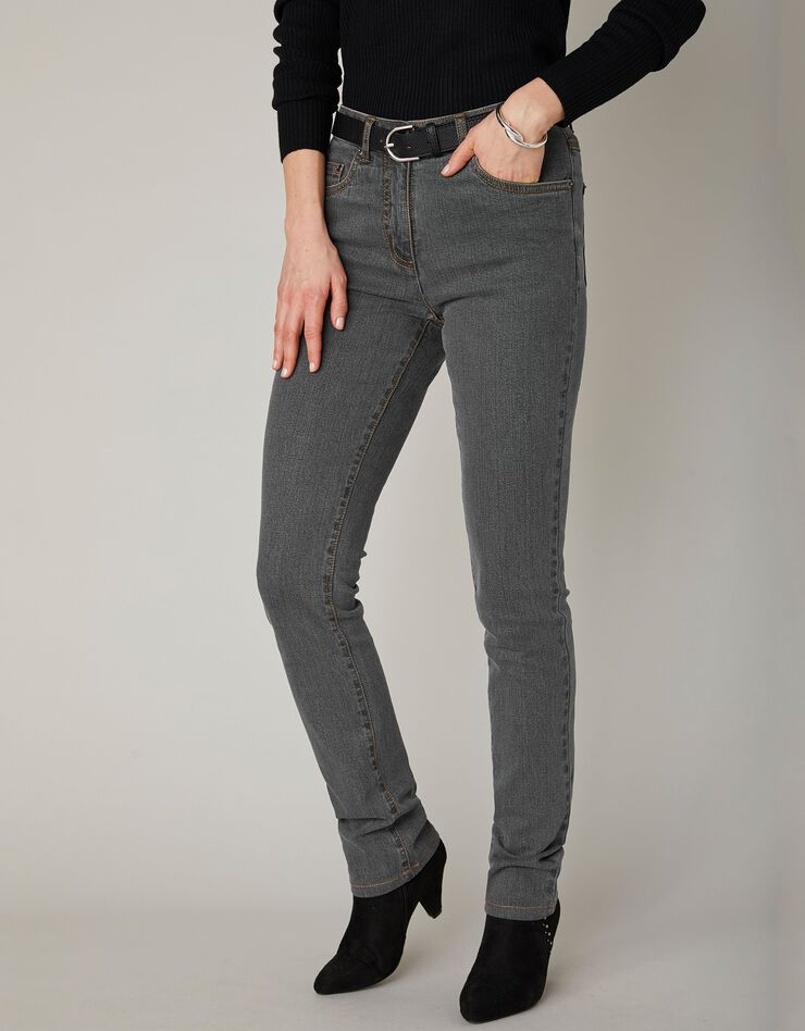 Jean coupe droite stretch - moyenne stature (gris foncé) Jean coupe droite stretch - moyenne stature (gris foncé)