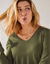 Pull col V, toucher doux (kaki)